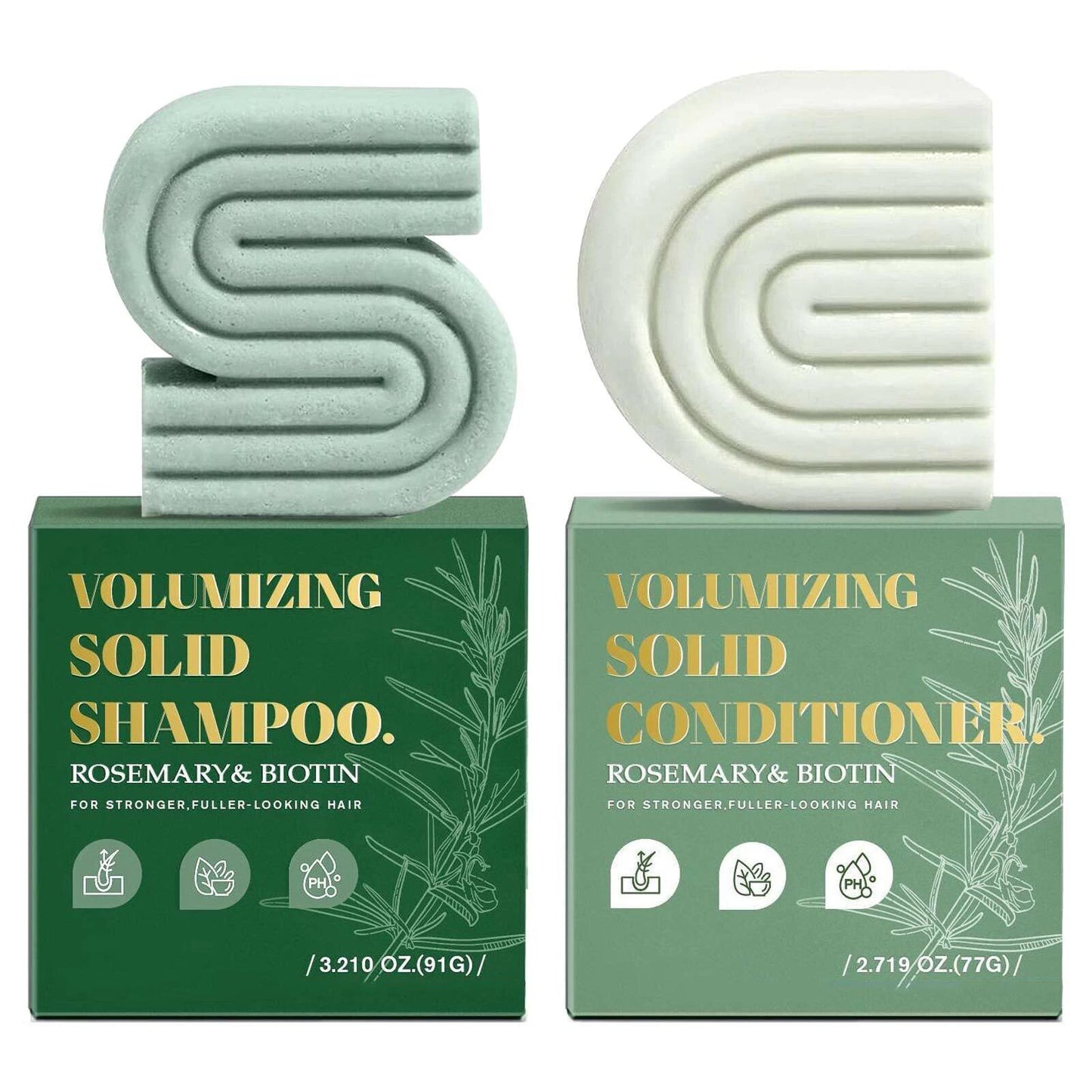 Rosemary & Biotin Volumizing Shampoo & Conditioner Bar Combo